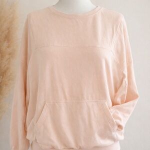 Young, Fabulous & Broke Blush Dolman Sweatshirt with Kangaroo Pocket – M